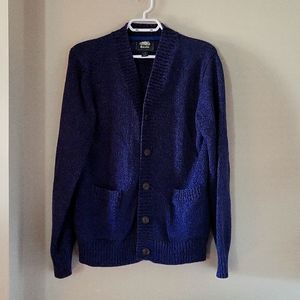 Roots Men's Large Cardigan Blue Mix Soft